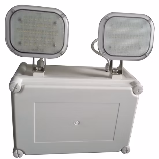 Lampe à double tête d'urgence rechargeable à LED, étanche à l'eau