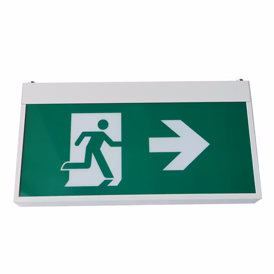 Panneau de sortie de secours LED rechargeable double face suspendu au plafond